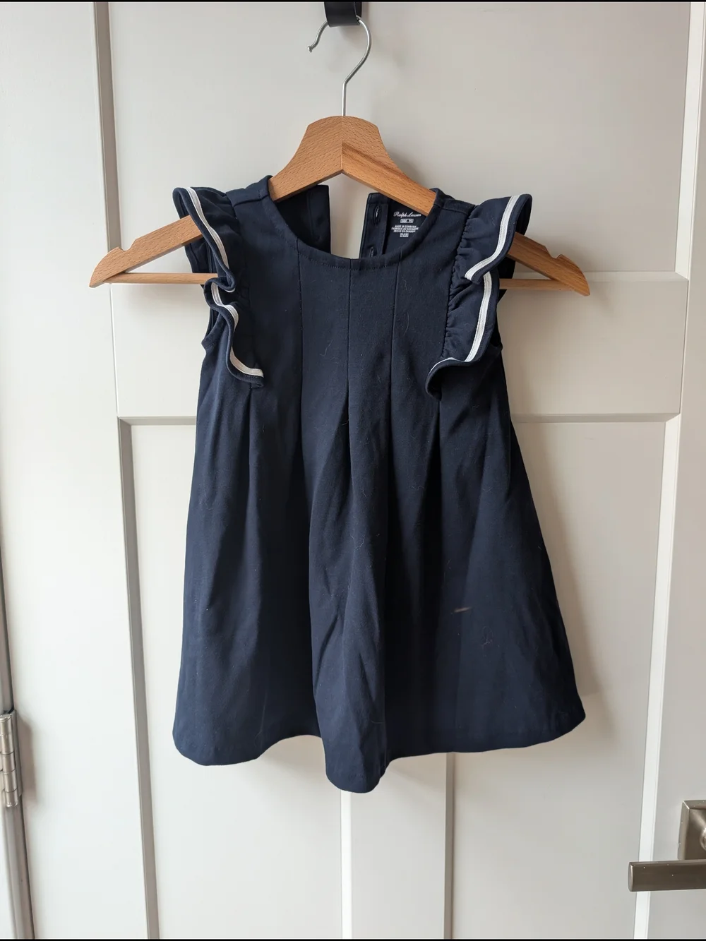 Ralph Lauren Navy Toddler Dress with White Trim, 24 Mo